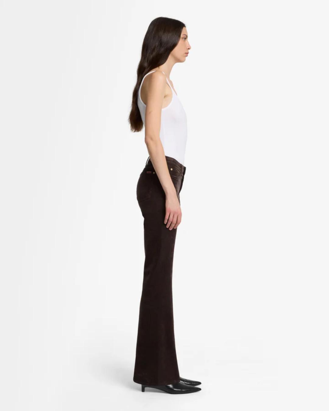 brown corduroy flare pant