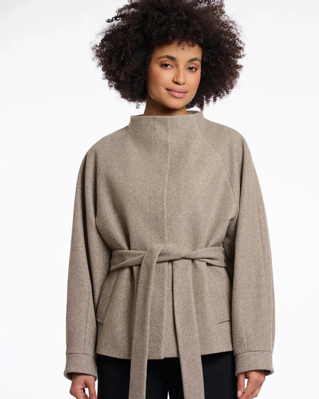 short coat in light brown
