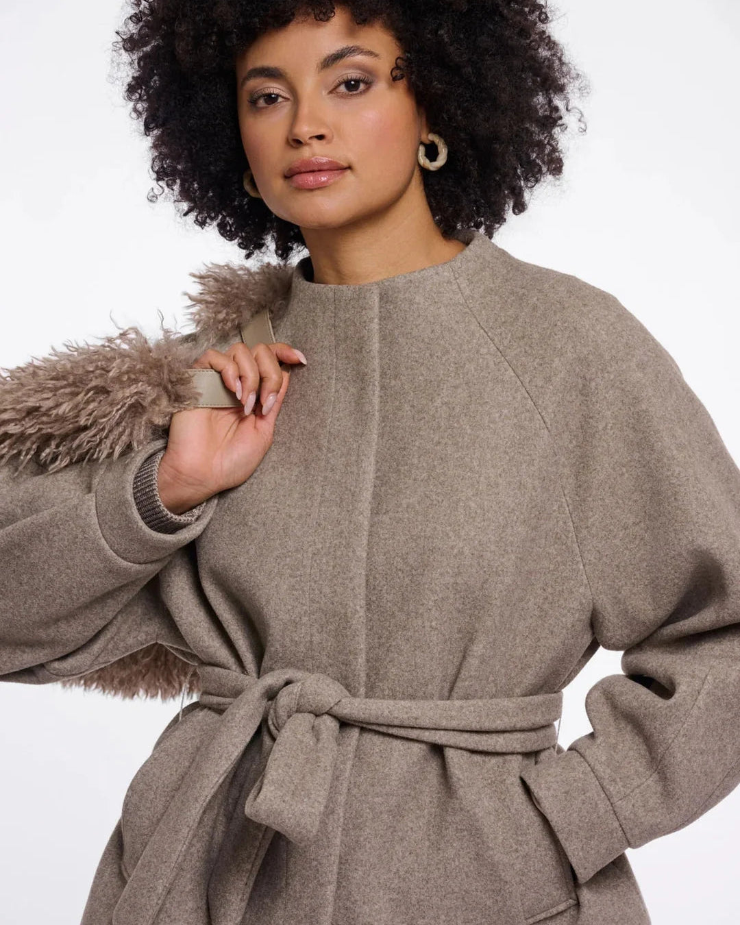 short coat in light brown