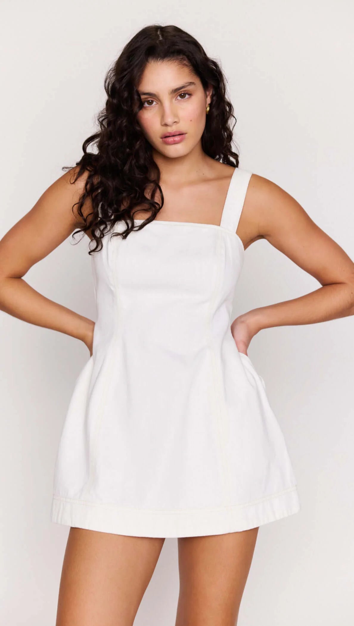 white denim mini dress 
