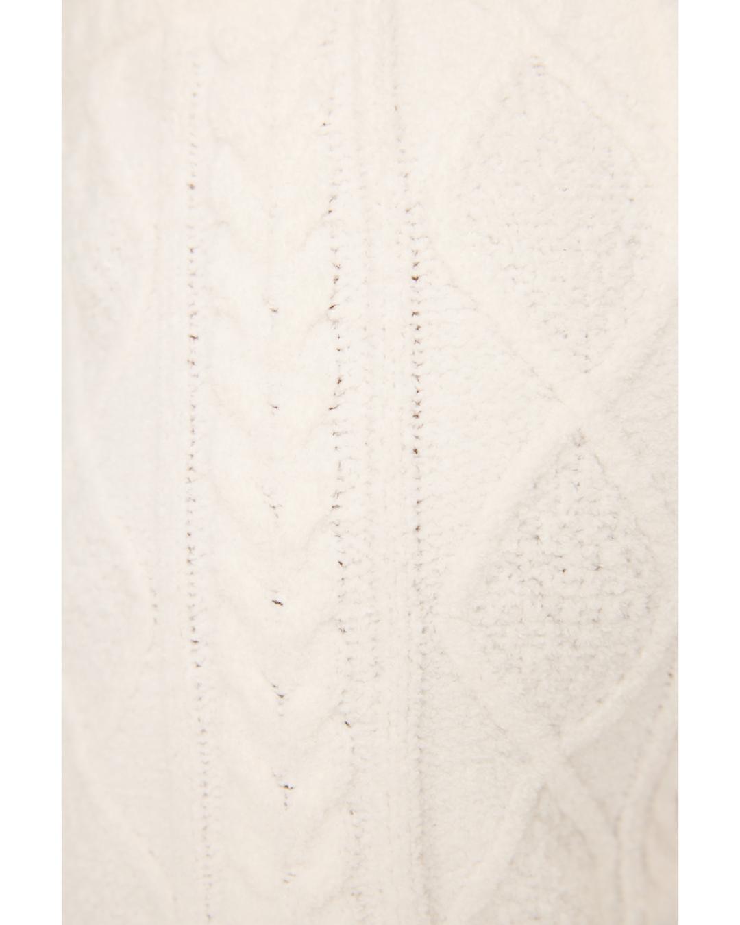 white cable knit fuzzy pj lounge shorts