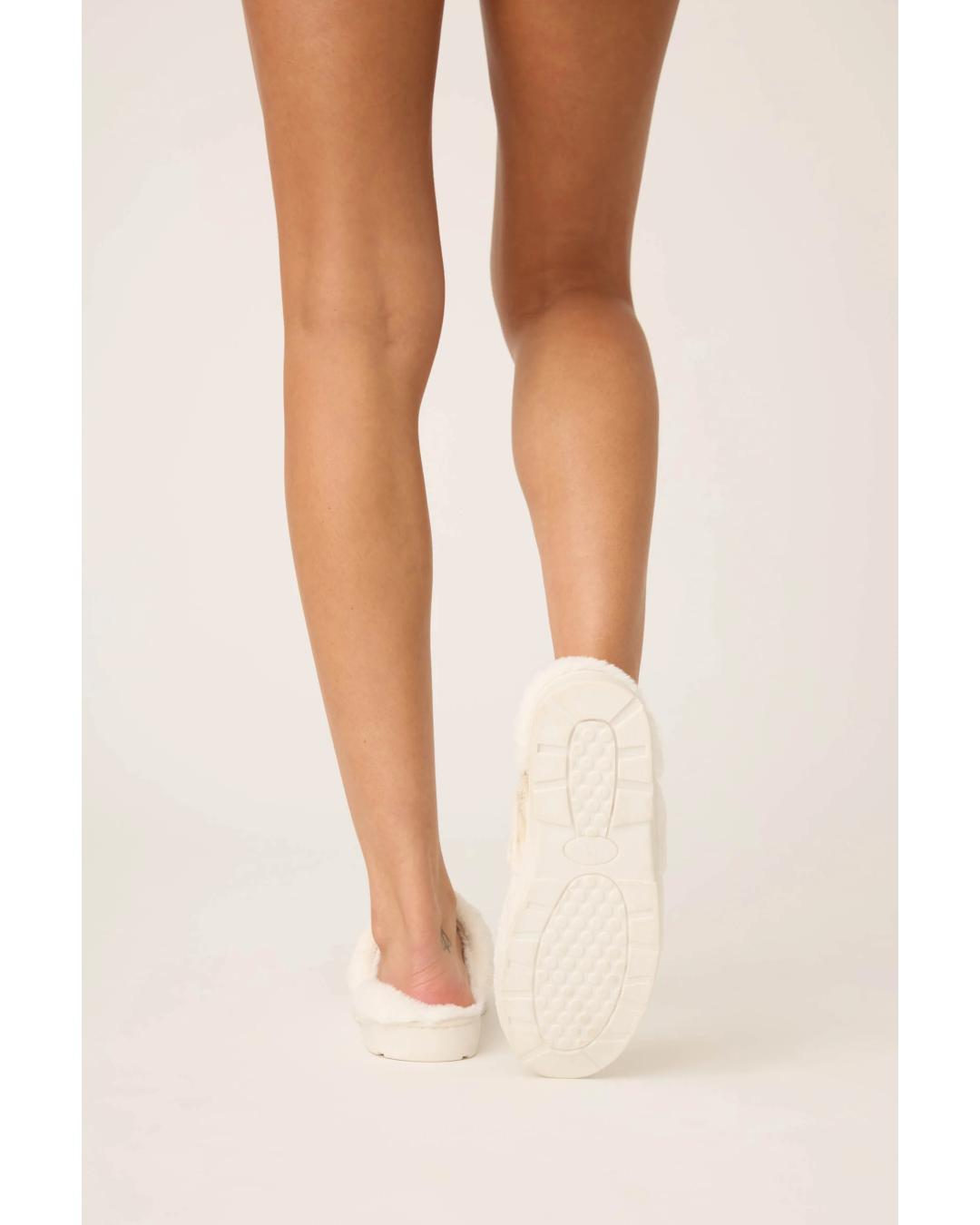 ivory cable knit house slippers
