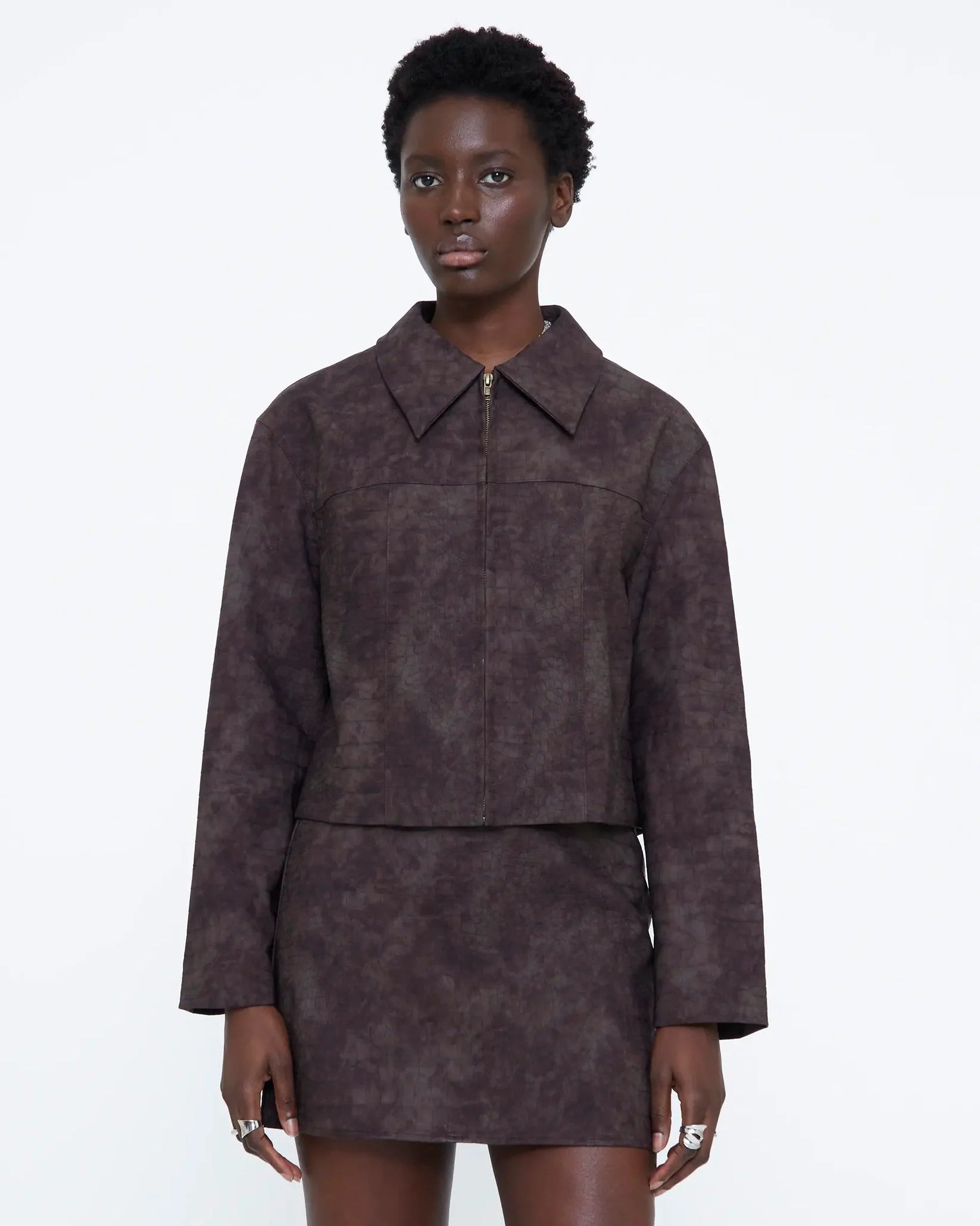 crop brown jacket