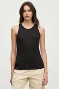 basic racerback ribbed black tank