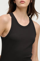 basic racerback ribbed black tank