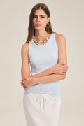 racerback rib tank in light blue