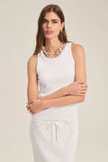 basic white ribbed racerback tank