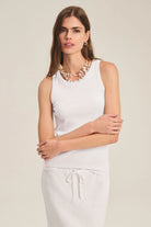 basic white ribbed racerback tank