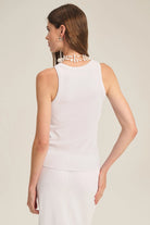 basic white ribbed racerback tank