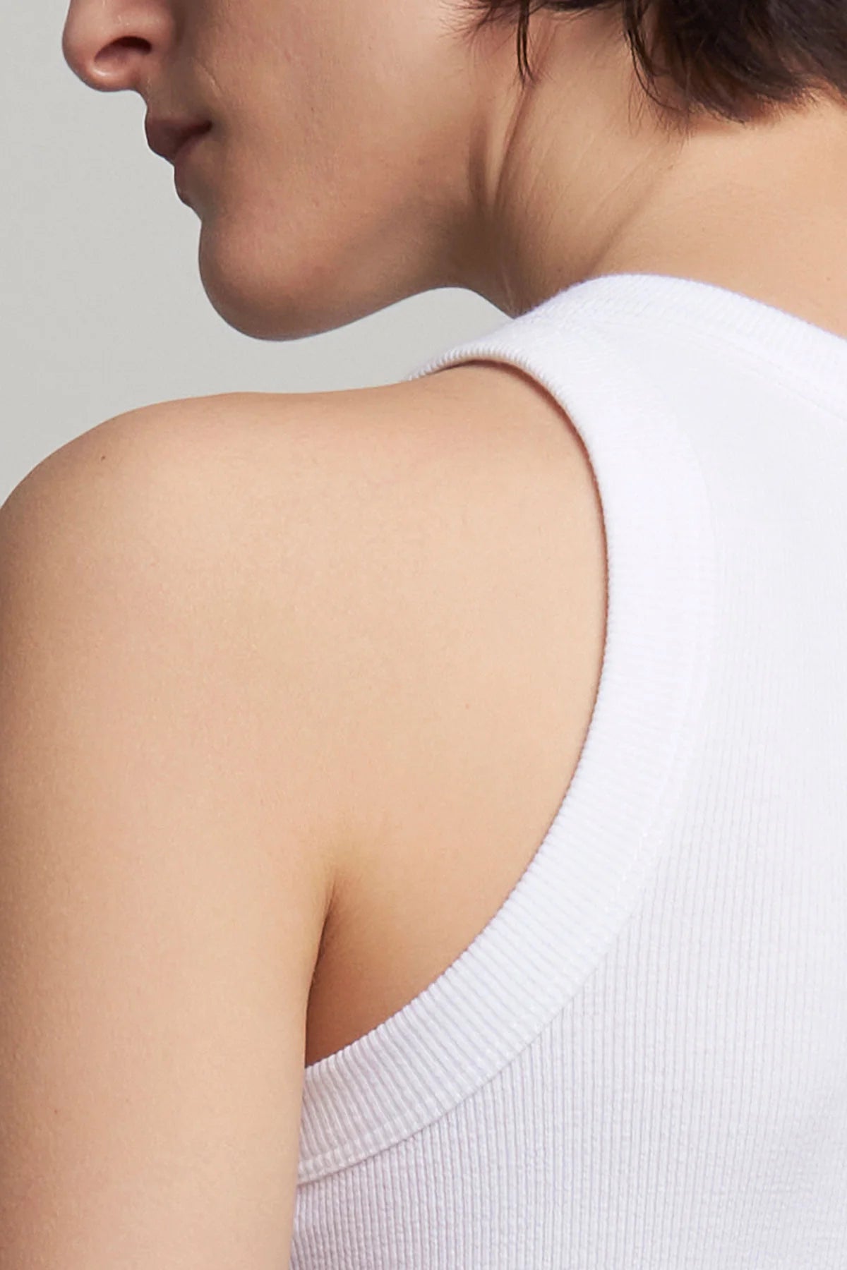 basic white ribbed racerback tank