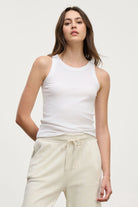 basic white ribbed racerback tank