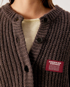 oversized brown knit cardigan