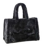 large black faux fur purse
