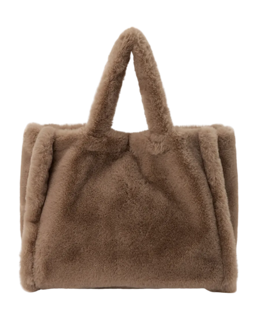 brown faux fur large purse