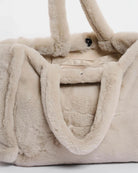 Beige faux fur bag in beige colour