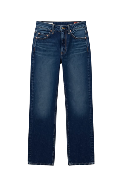 high rise bootcut medium denim pant