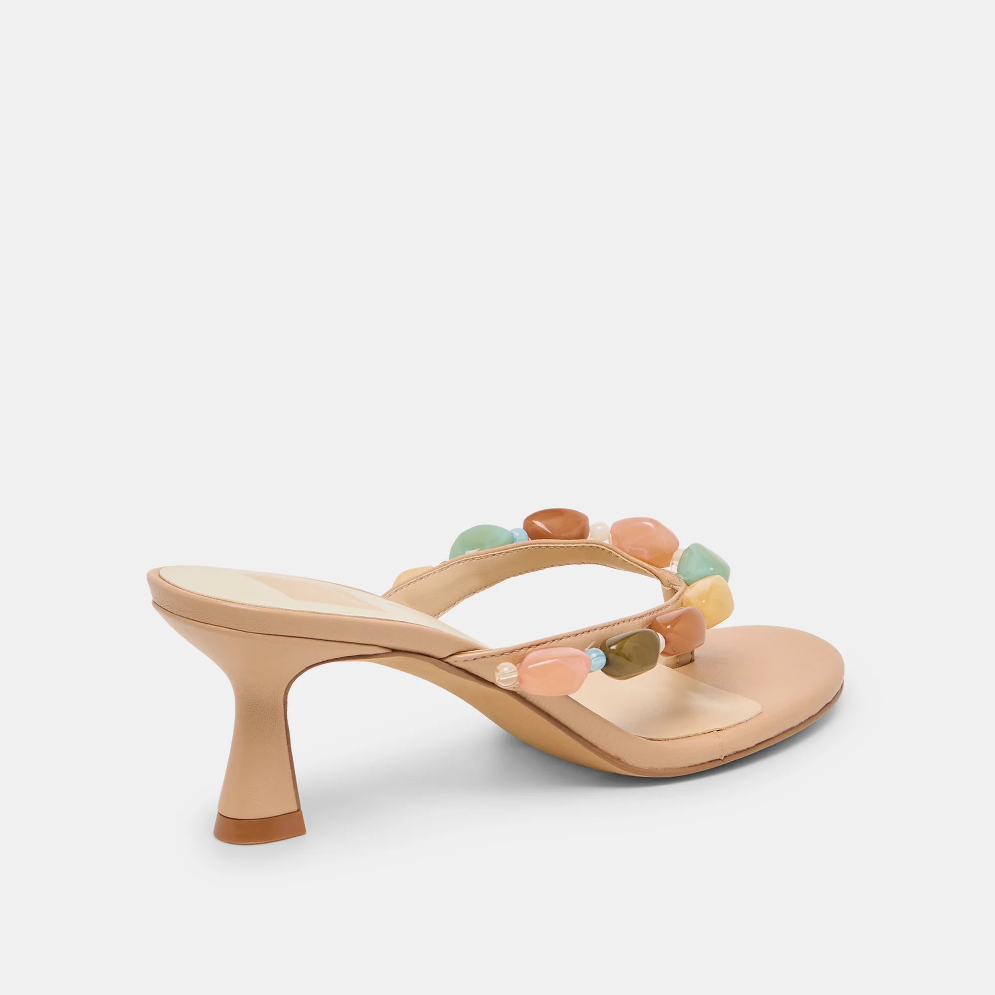 beaded kitten heel kin beige
