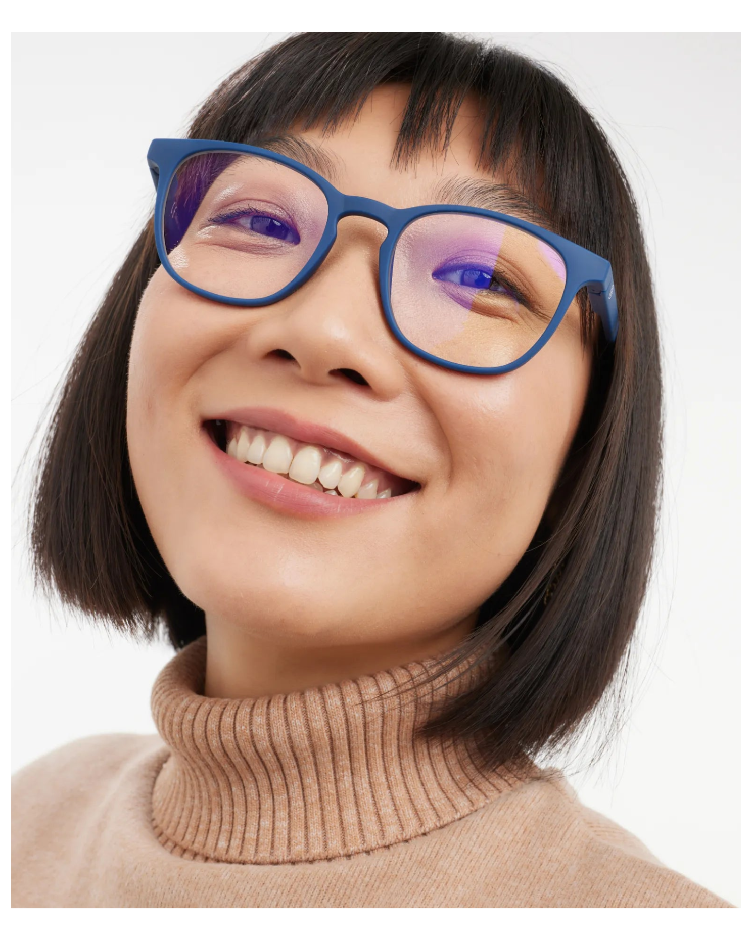 blue frame glasses