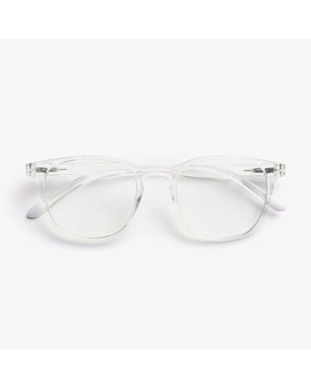glasses with a clear frame