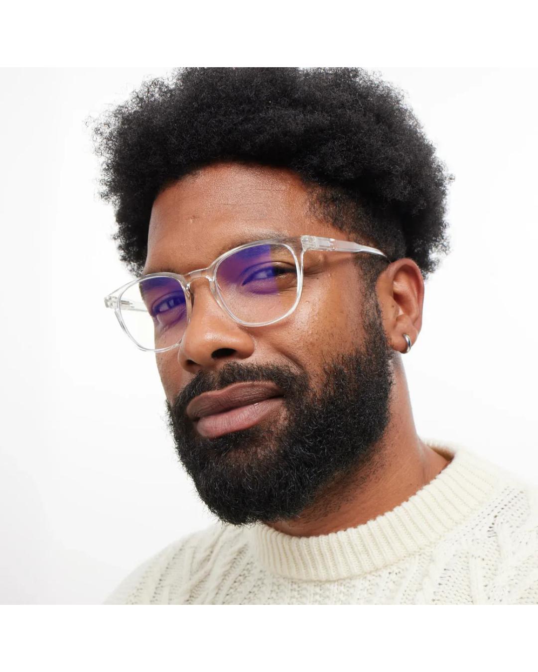 glasses with a clear frame