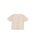 short sleeve knit cardigan in cream