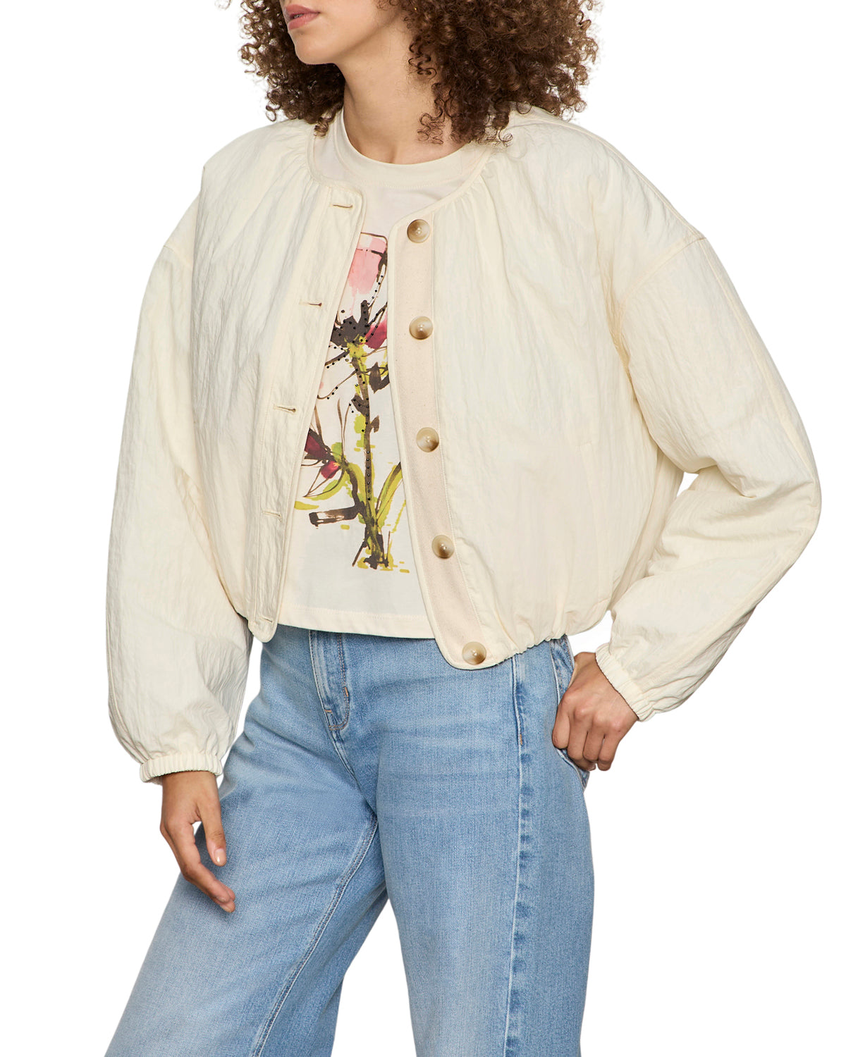 cream parachute bomber jacket 