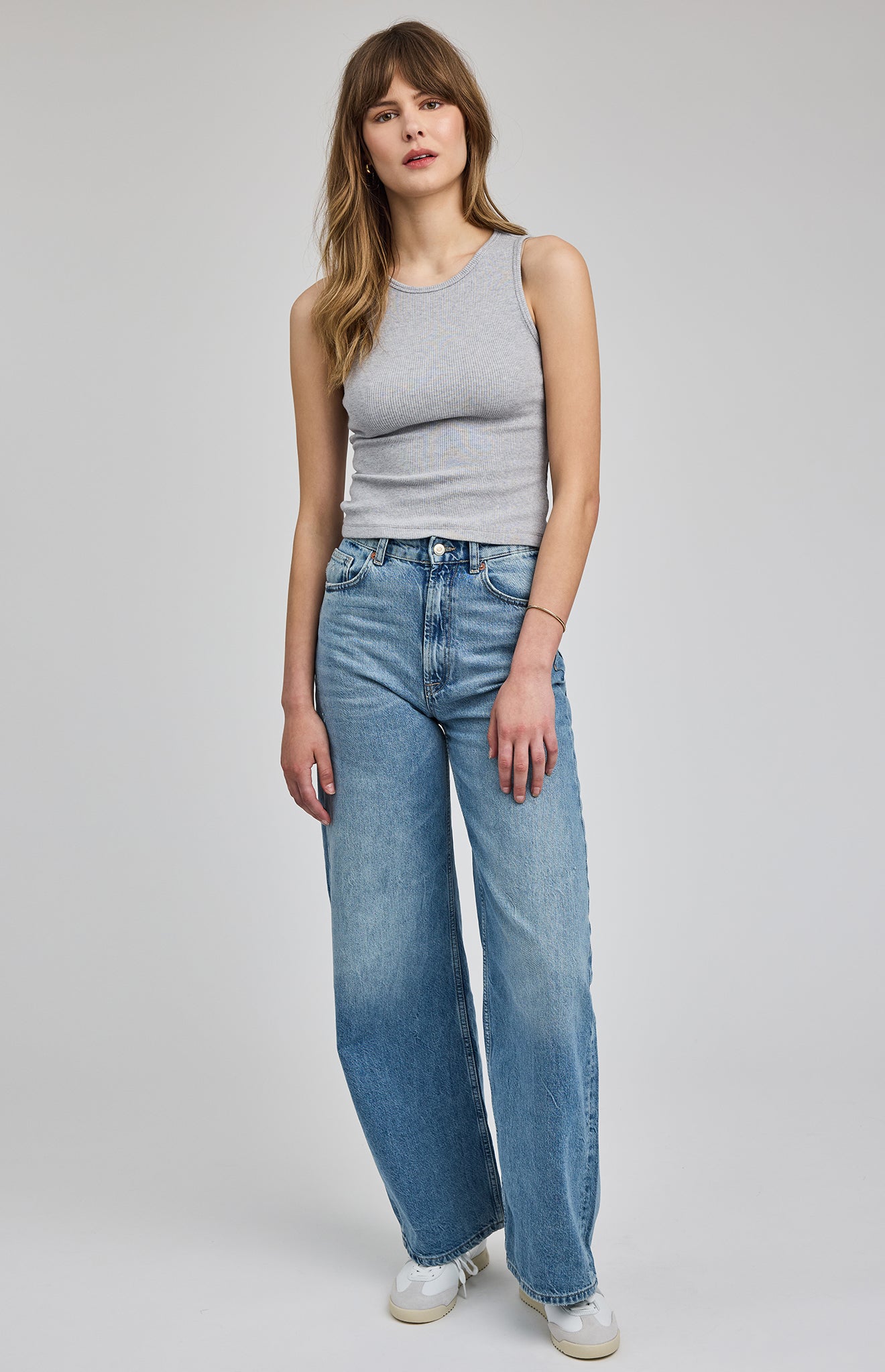 grey racerback tank top