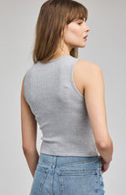 grey racerback tank top