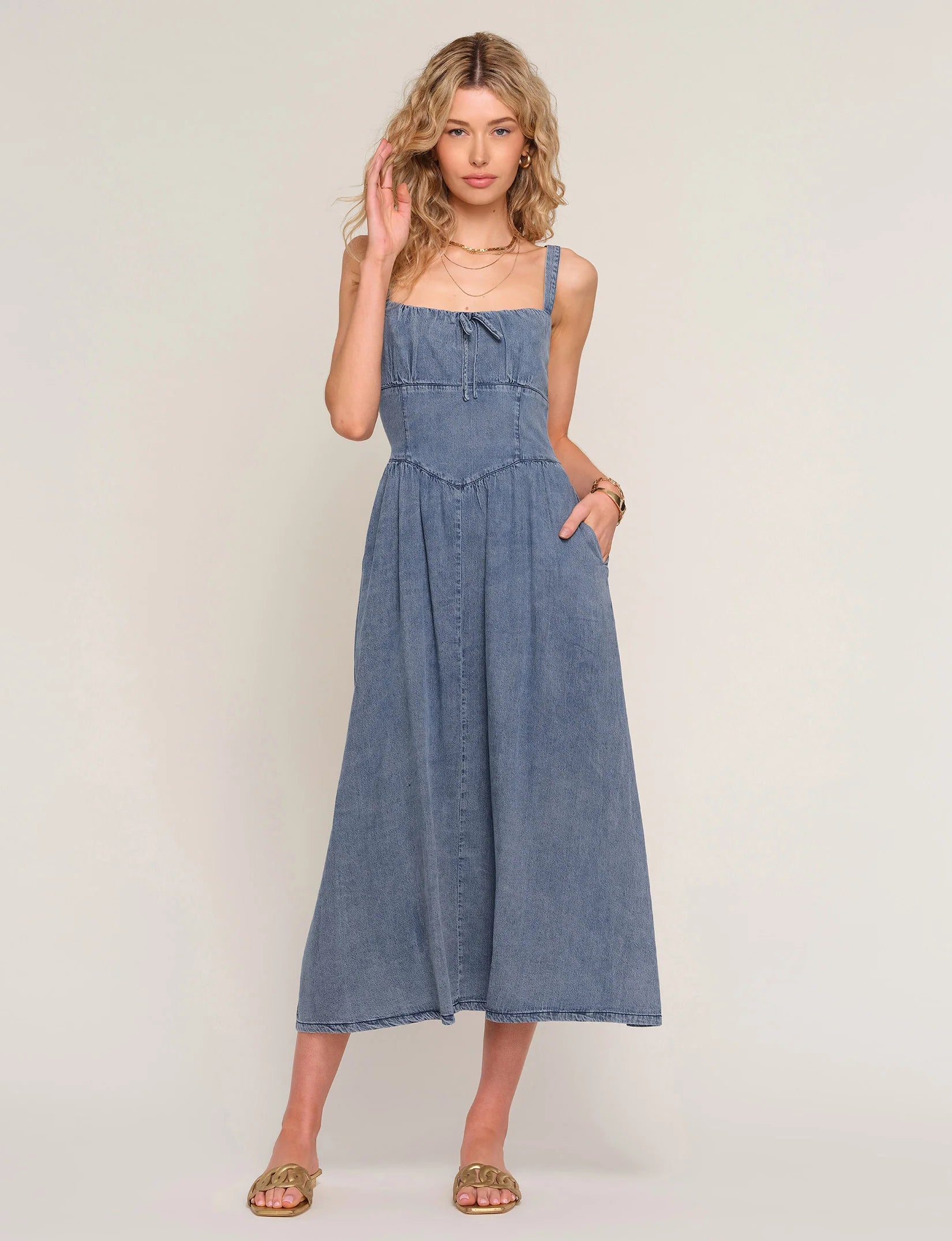 midi blue dress