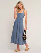 midi blue dress