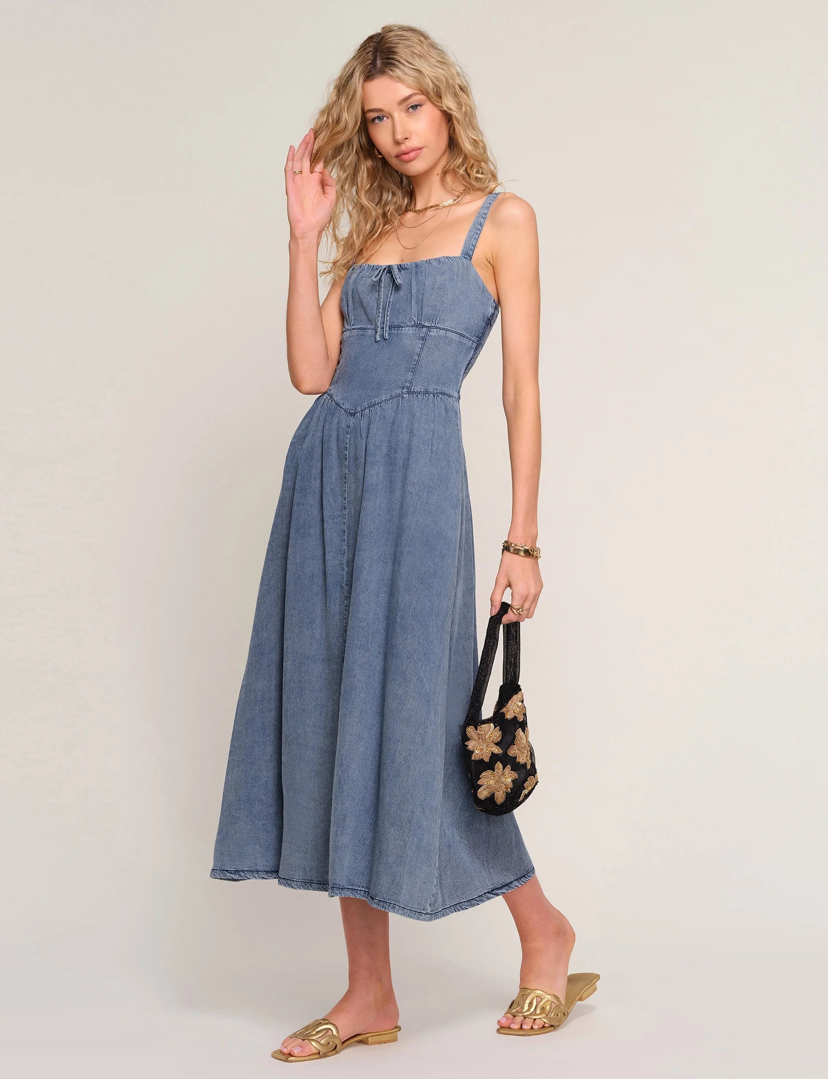 midi blue dress