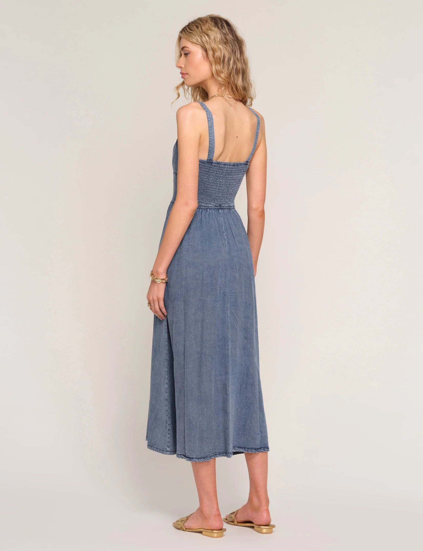 midi blue dress
