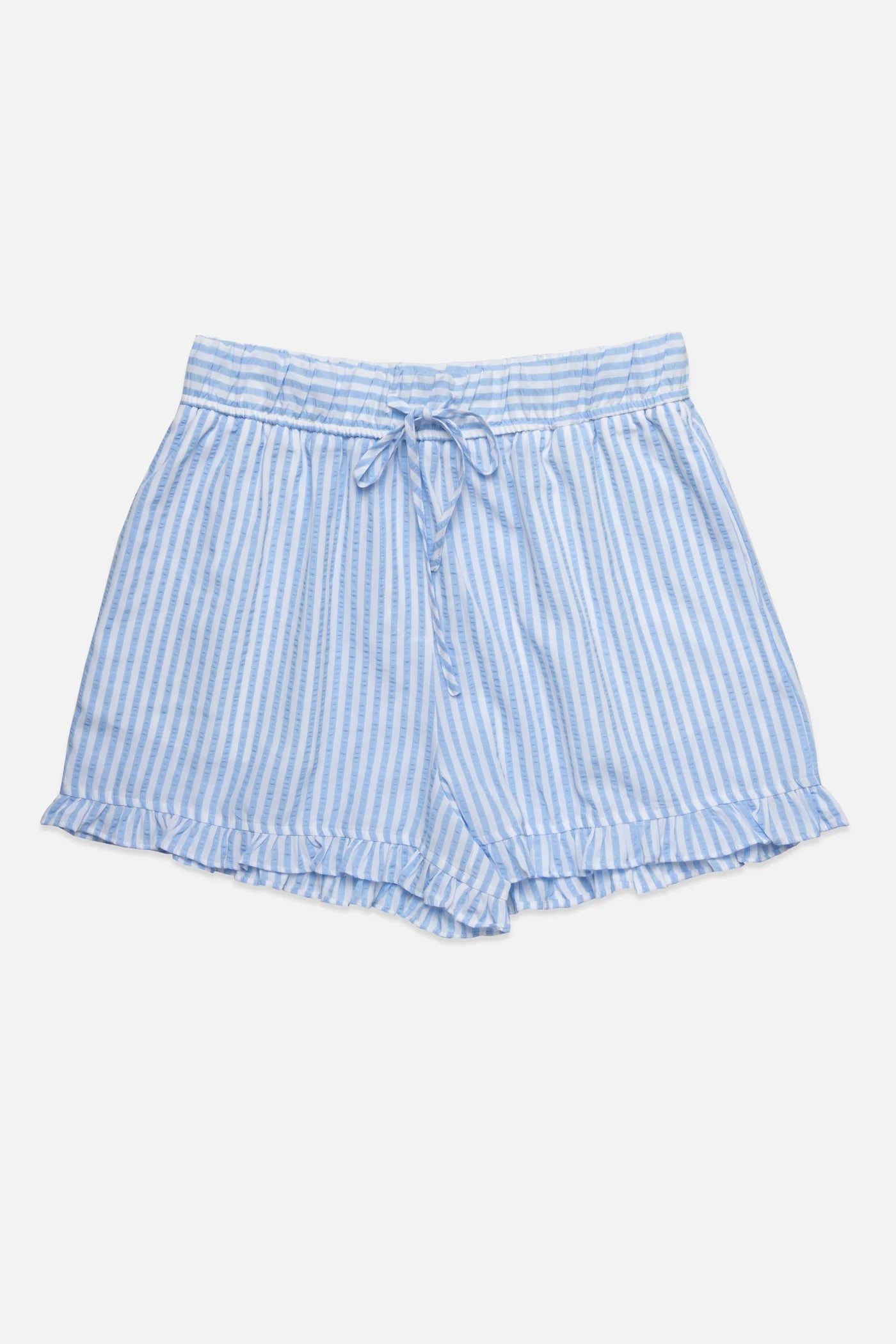 blue and white striped short