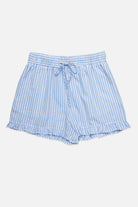 blue and white striped short