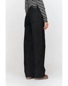 denim wide leg pants in dark grey