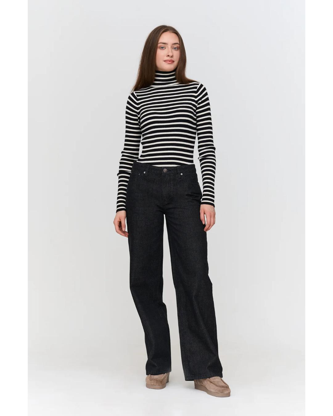 denim wide leg pants in dark grey