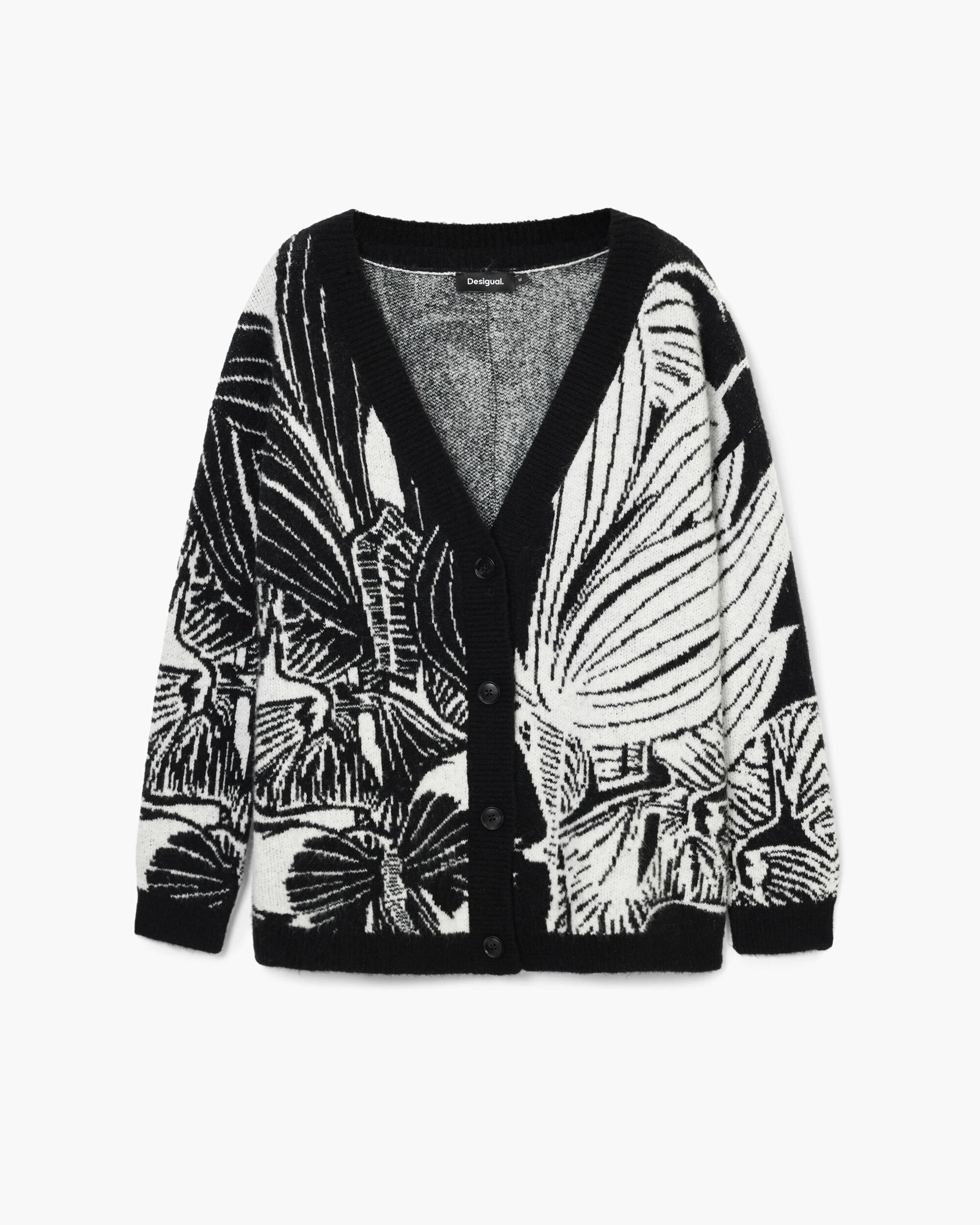 Desigual Printed Black and White Cardigan