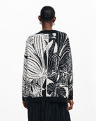 Desigual Printed Black and White Cardigan