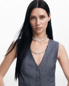 Desigual grey Tailored Vest with Flower