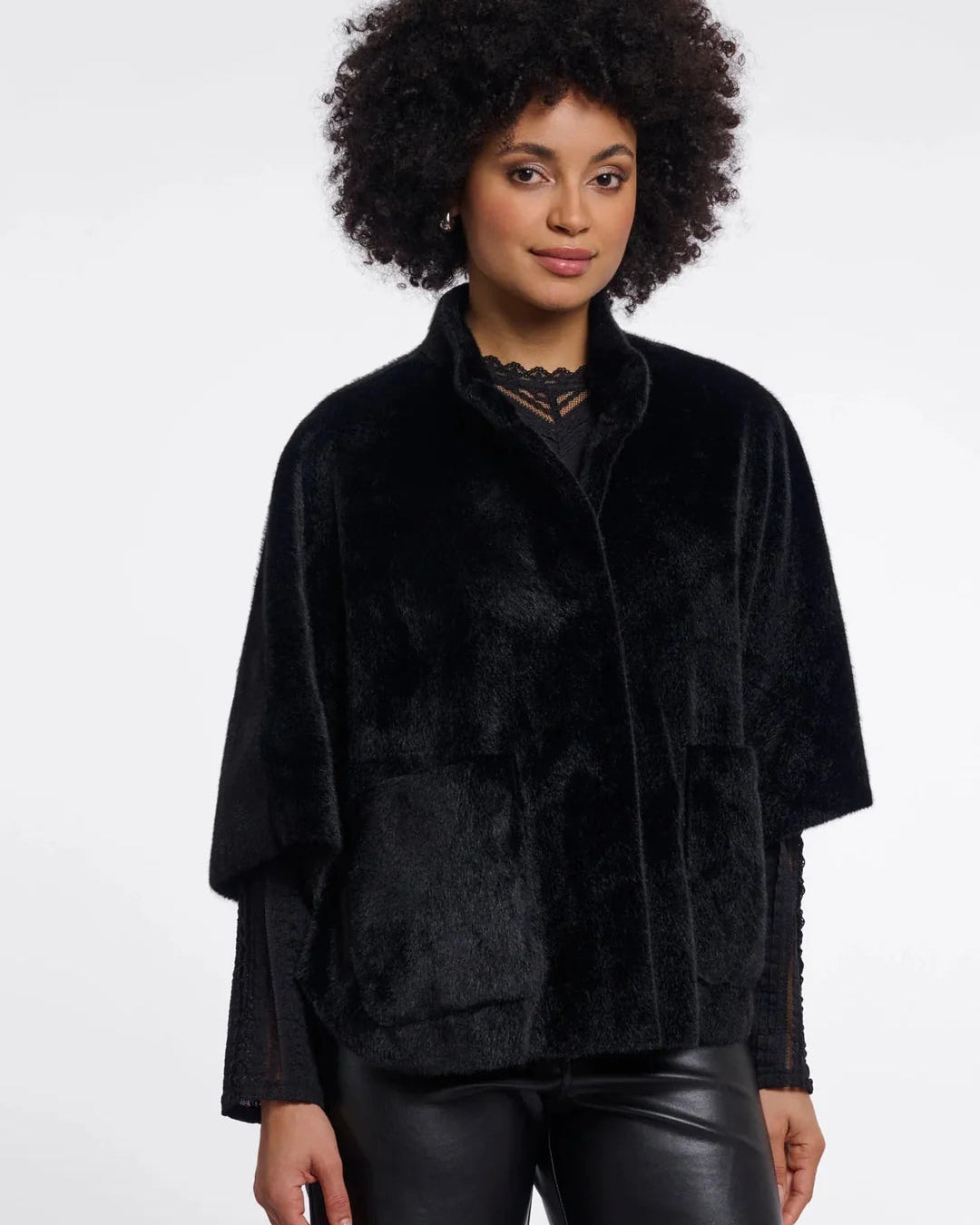 black fur coat