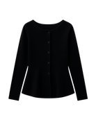 black cardigan with peplum bottom