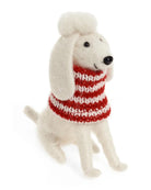 dog ornament with a red scarf