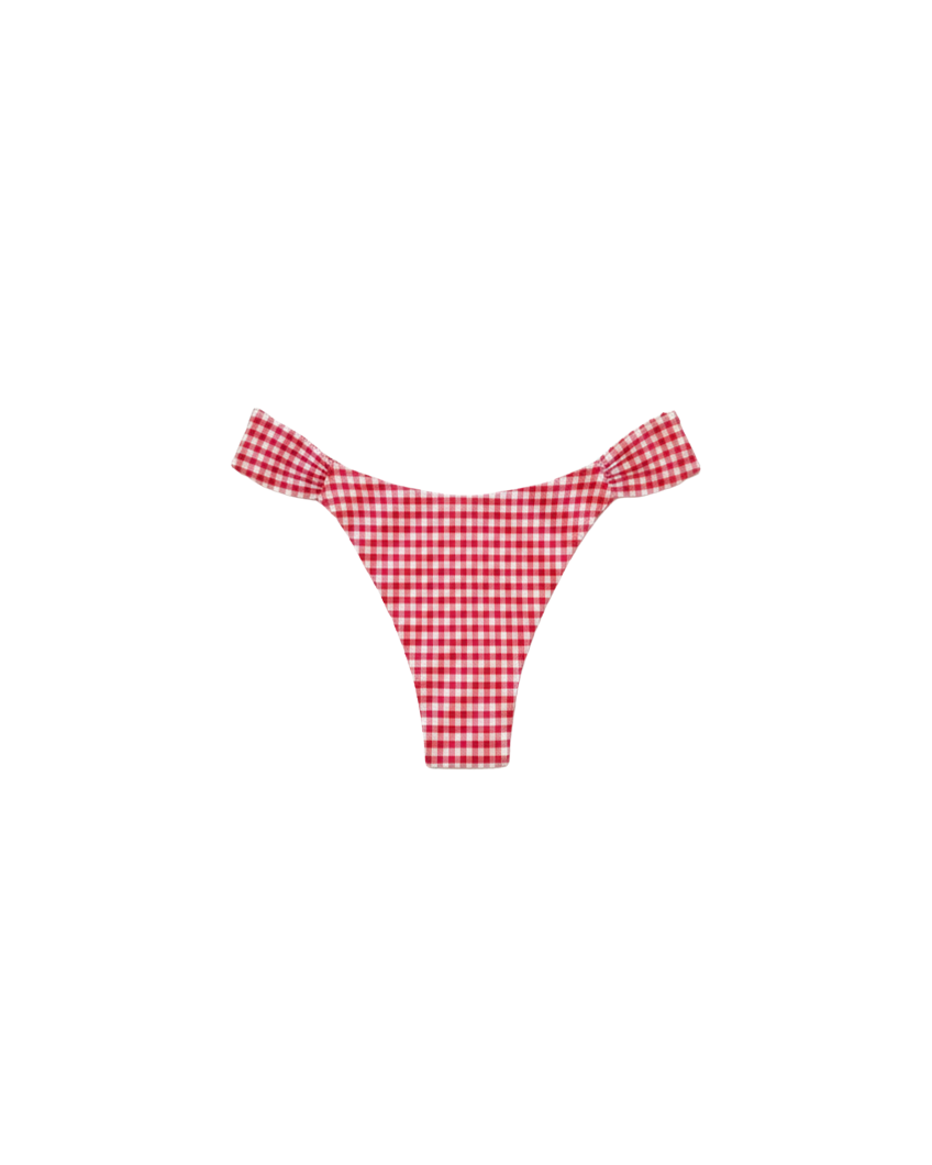 red and white gingham bikini bottom