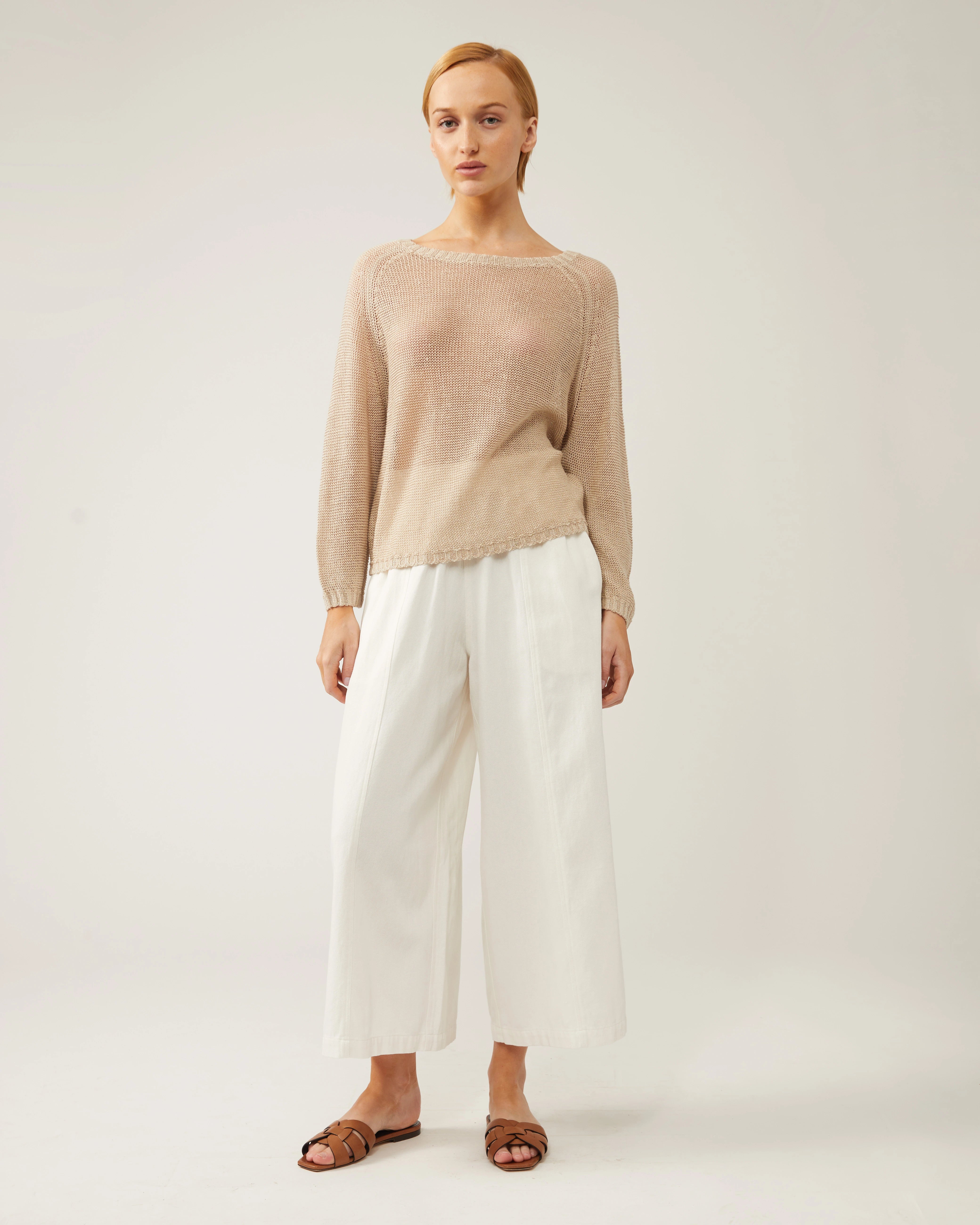 thin knit beige sweater