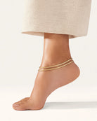 double chain gold anklet