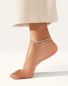 double chain silver anklet