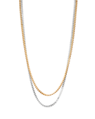 double chain necklace in two tone