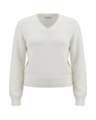 v-neck knit cream sweater