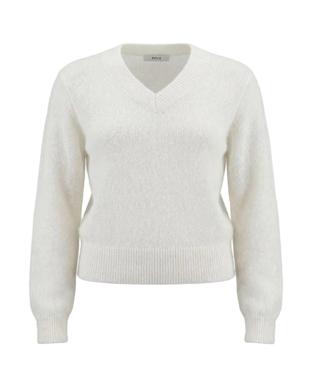 v-neck knit cream sweater