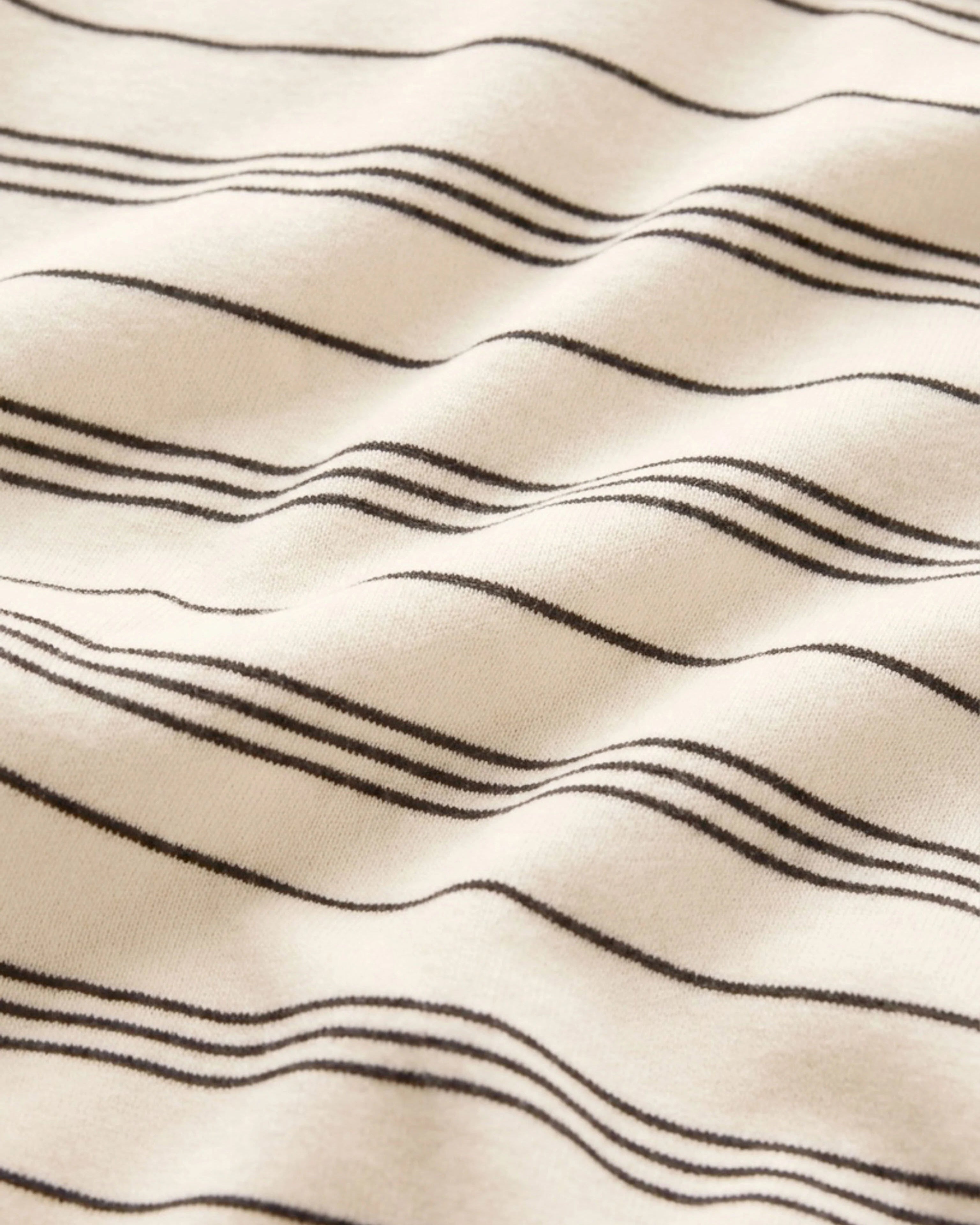 lounge short in cream with black stripes